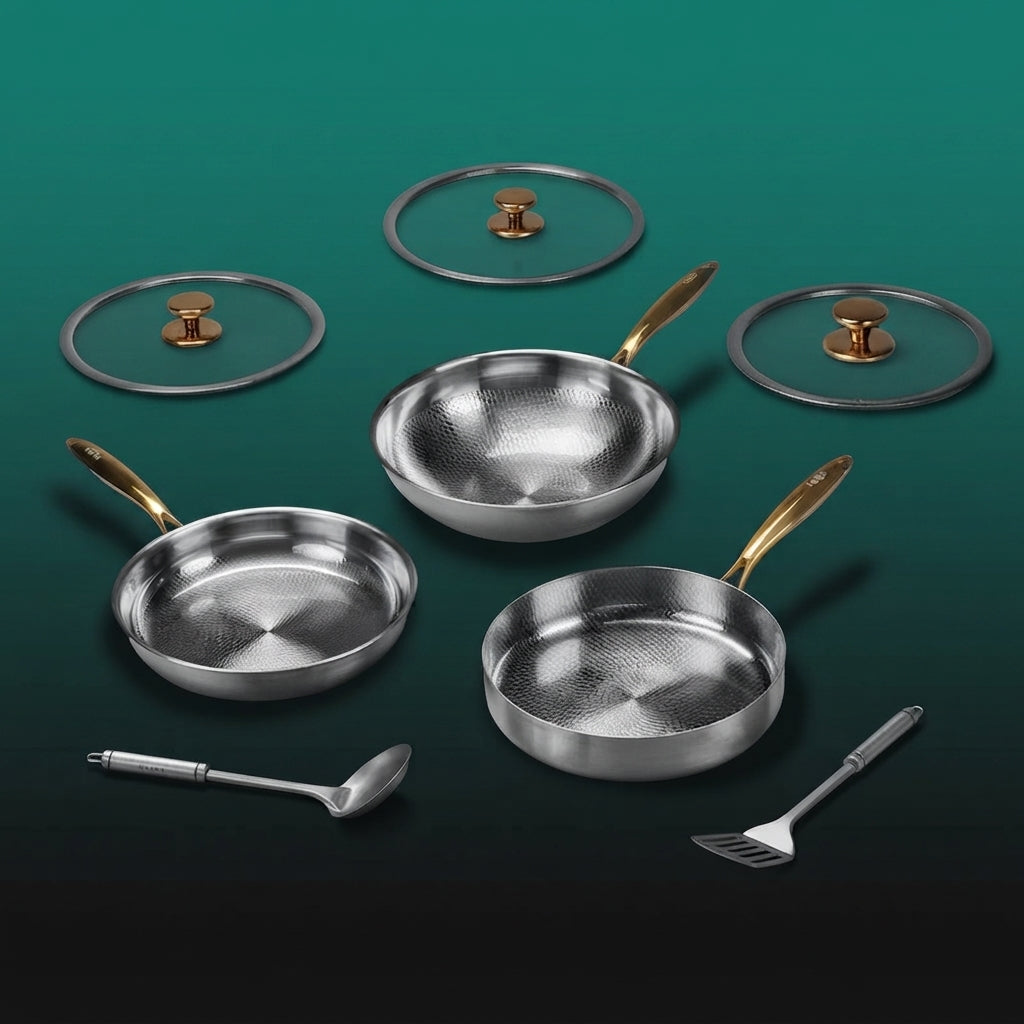 Koretitanium Pure Titanium Signature Pan Complete Set (8 Piece)