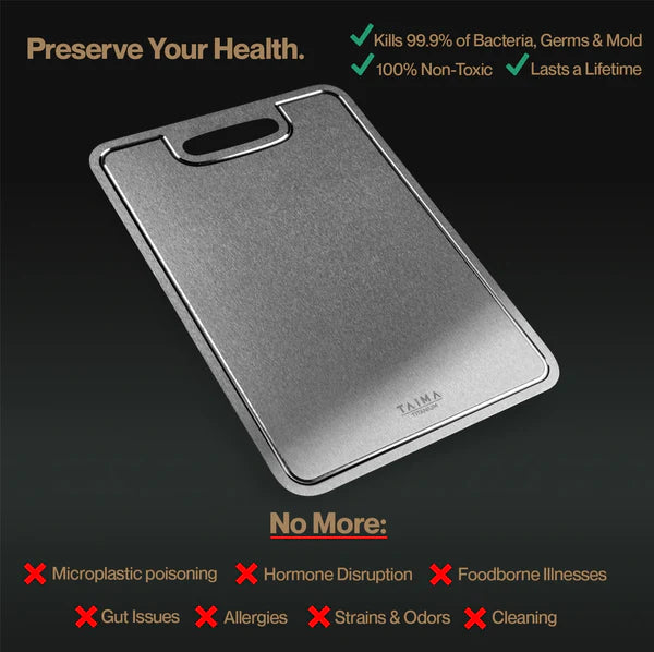Certified Pure Titanium Cutting Board